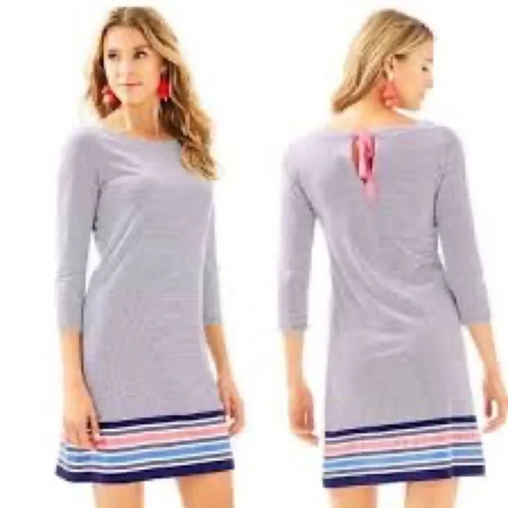Lilly Pulitzer | Noelle Dress Navy Bayside Stripe Pima Cotton Dress | S
